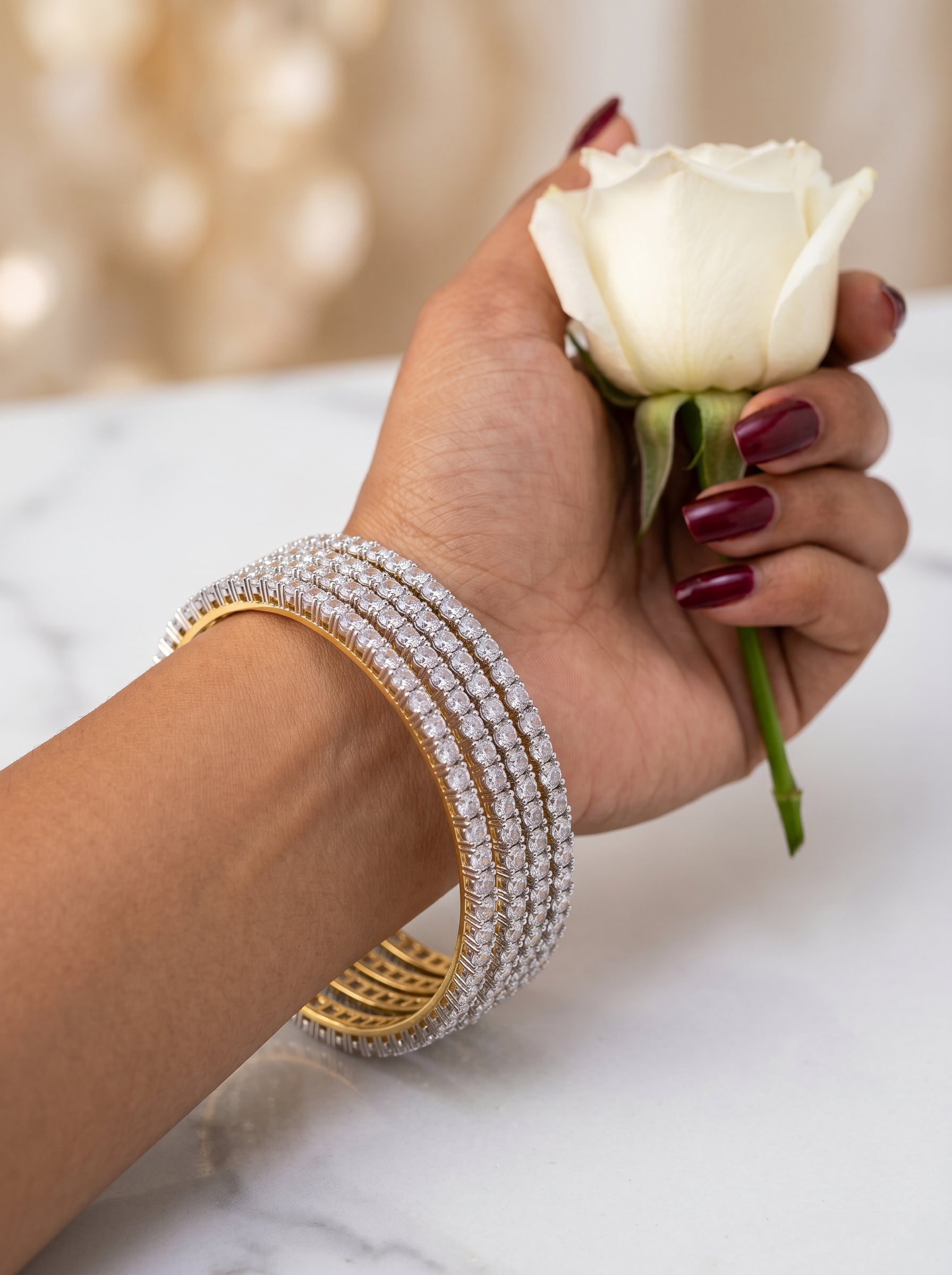 Diamond Luxe Single Line Bangles